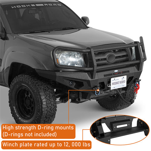 Hooke Road Front Bumper with Grille Guard for  2005-2011 Toyota Tacoma b4041s 8
