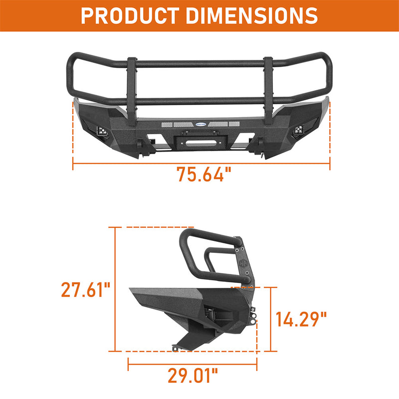 Load image into Gallery viewer, Hooke Road Front Bumper w/ Grille Guard for 2014-2024 Toyota 4Runner b9823s 5
