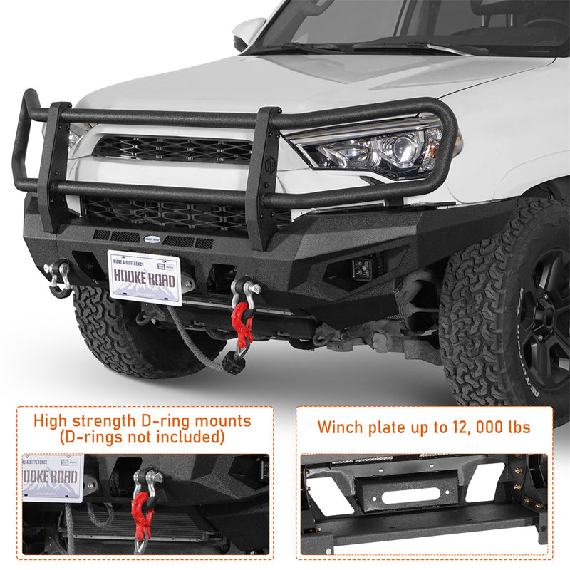 Load image into Gallery viewer, Hooke Road Front Bumper w/ Grille Guard for 2014-2024 Toyota 4Runner b9823s 9
