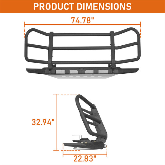 Front Bumper w/ Grille Guard & Skid Plate(03-10 Porsche Cayenne 955 957) - Hooke Road