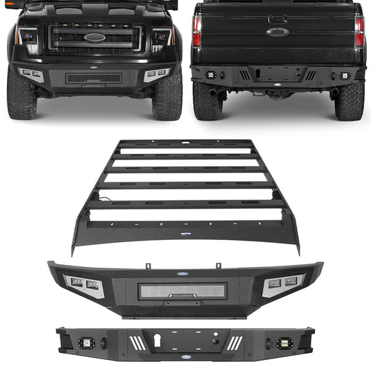 Front Bumper & Rear Bumper & Roof Rack(09-14 F-150 SuperCrew,Excluding Raptor) - Hooke Road