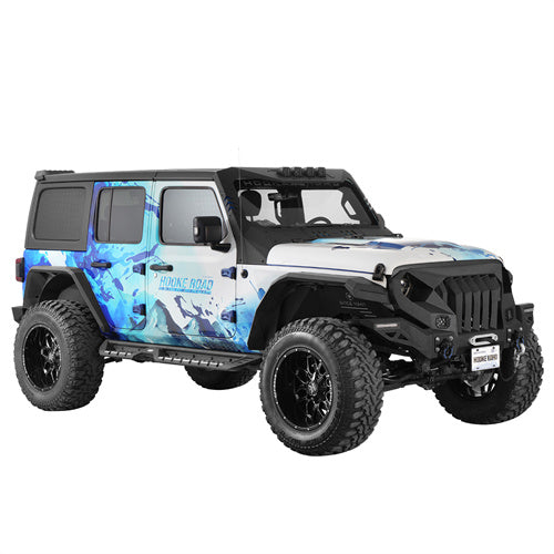 Load image into Gallery viewer, Mad Max Front Bumper Grill w/Wings &amp; LED Lights(18-25 Jeep Wrangler JL &amp; Jeep Gladiator JT) - Hooke Road
