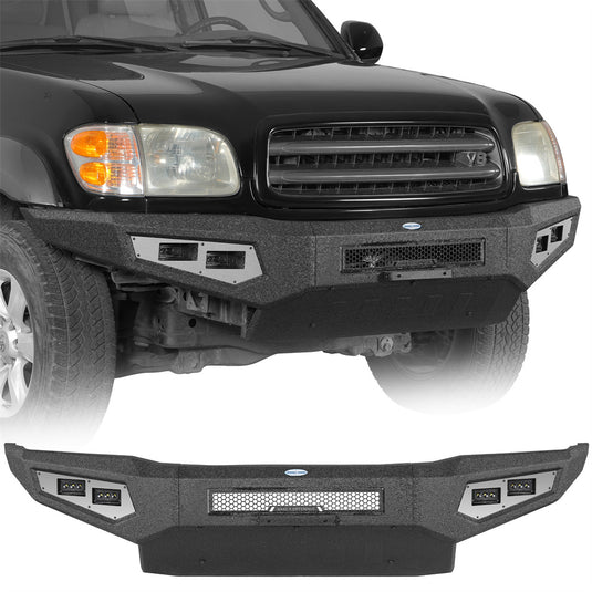 Hooke Road Front Bumper with Skid Plate for 2001-2004 Toyota Sequoia b4804s 1