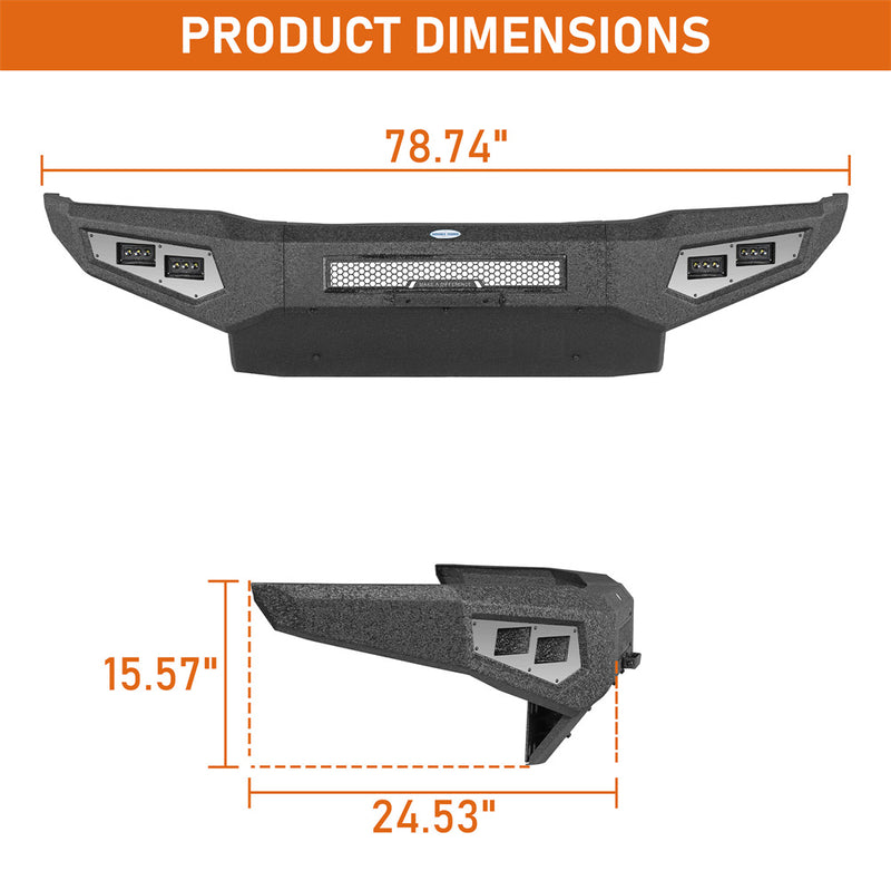 Load image into Gallery viewer, Hooke Road Front Bumper with Skid Plate for 2001-2004 Toyota Sequoia b4804s 6
