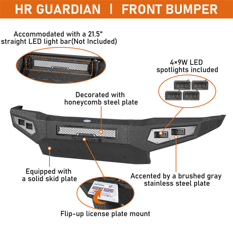 Load image into Gallery viewer, Hooke Road Front Bumper with Skid Plate for 2001-2004 Toyota Sequoia b4804s 9
