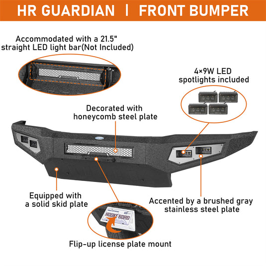 Hooke Road Front Bumper with Skid Plate for 2001-2004 Toyota Sequoia b4804s 9