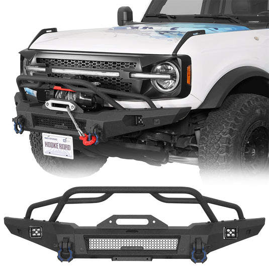 Hooke Road Front Bumper with Tube Bar for 2021-2026 Ford Bronco b8942 1