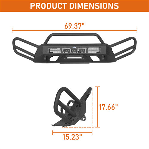 Hooke Road Front Bumper w/ Tube Guard for 2015-2020 Chevy Colorado b9118s 6