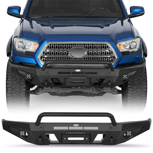 Load image into Gallery viewer, Hooke Road Front Bumper with Winch Plate for 2016-2023 Toyota Tacoma b4233s 1
