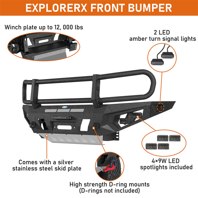 Load image into Gallery viewer, Front Bumper w/ Grille Guard &amp; Winch Plate for 2003-2005 Toyota 4Runner  - Hooke Road
