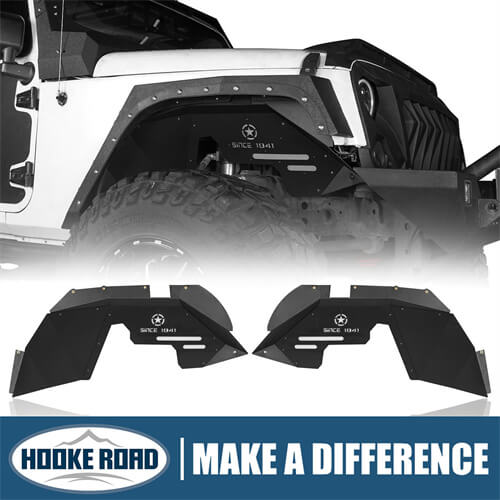 Load image into Gallery viewer, HookeRoad Jeep JK Front Inner Fender Liners w/Since 1941 Logo for 2007-2018 Jeep Wrangler JK b20662067 1
