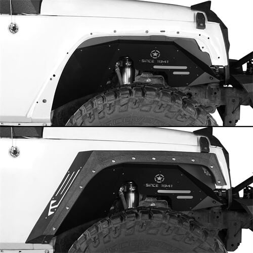 Load image into Gallery viewer, HookeRoad Jeep JK Front Inner Fender Liners w/Since 1941 Logo for 2007-2018 Jeep Wrangler JK b20662067 5
