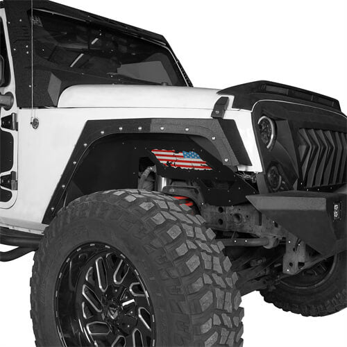 Load image into Gallery viewer, HookeRoad Jeep JK Front Inner Fender Liners w/Since 1941 Logo for 2007-2018 Jeep Wrangler JK b20662067 12
