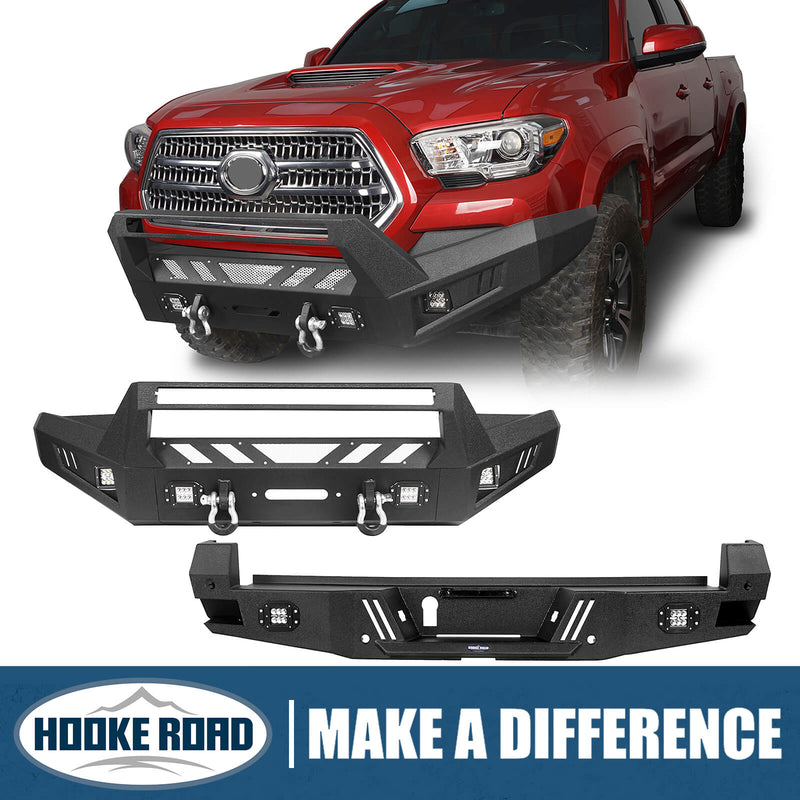 Load image into Gallery viewer, HookeRoad Tacoma Front &amp; Rear Bumpers Combo for 2016-2023 Toyota Tacoma 3rd Gen b42014204 1
