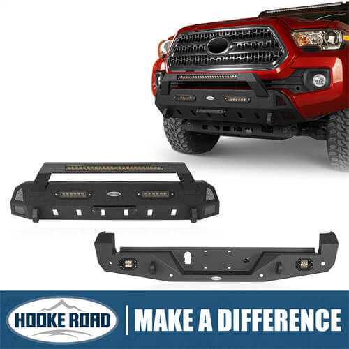 HookeRoad Tacoma Front & Rear Bumpers Combo for 2016-2023 Toyota Tacoma 3rd Gen b42034200s 1