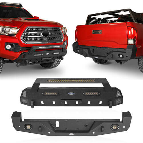 Load image into Gallery viewer, HookeRoad Tacoma Front &amp; Rear Bumpers Combo for 2016-2023 Toyota Tacoma 3rd Gen b42034200s 22
