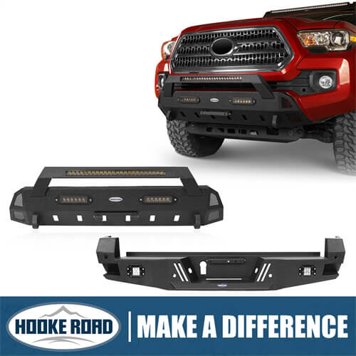 HookeRoad Tacoma Front & Rear Bumpers Combo for 2016-2022 Toyota Tacoma 3rd Gen b4203s4204 1