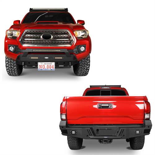 Load image into Gallery viewer, HookeRoad Tacoma Front &amp; Rear Bumpers Combo for 2016-2022 Toyota Tacoma 3rd Gen b4203s4204 5
