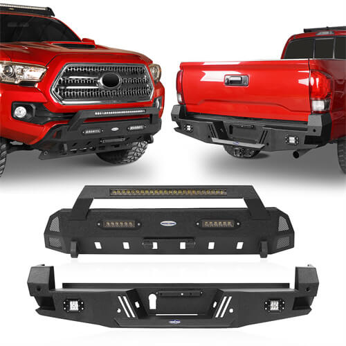 HookeRoad Tacoma Front & Rear Bumpers Combo for 2016-2022 Toyota Tacoma 3rd Gen b4203s4204 6