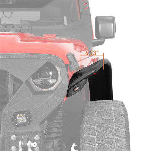 2018-2023 Jeep JL Fender Flares Kit w/Signal Lights 4x4 Jeep Parts - Hooke Road b3053 10