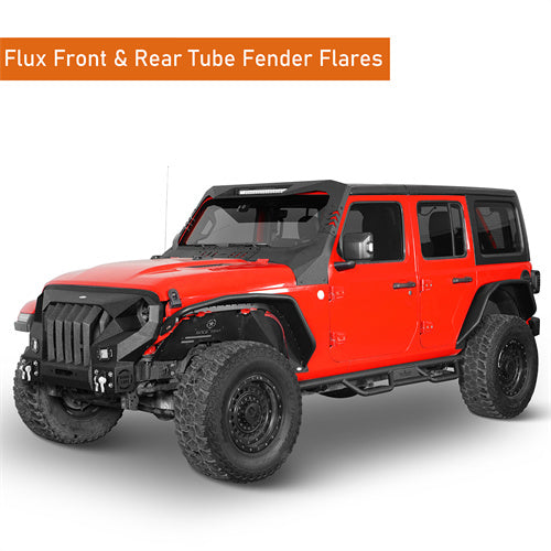 2018-2023 Jeep JL Fender Flares Kit w/Signal Lights 4x4 Jeep Parts - Hooke Road b3053 11