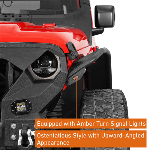 2018-2023 Jeep JL Fender Flares Kit w/Signal Lights 4x4 Jeep Parts - Hooke Road b3053 13