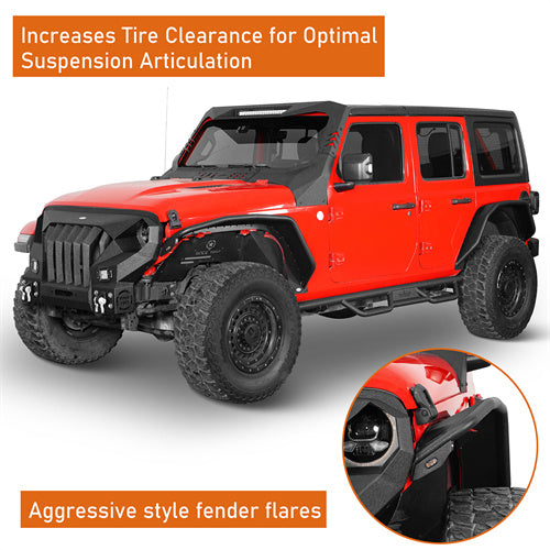 Load image into Gallery viewer, 2018-2023 Jeep JL Fender Flares Kit w/Signal Lights 4x4 Jeep Parts - Hooke Road b3053 14
