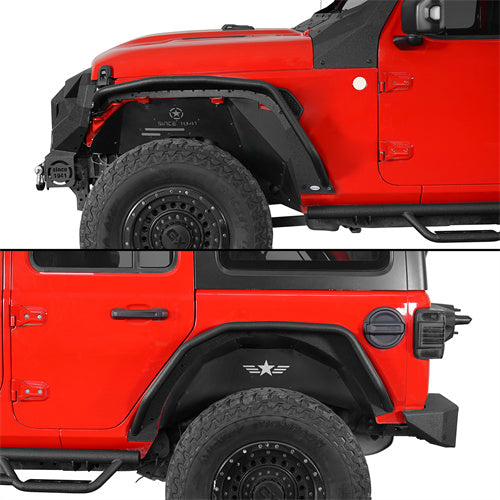 2018-2023 Jeep JL Fender Flares Kit w/Signal Lights 4x4 Jeep Parts - Hooke Road b3053 21