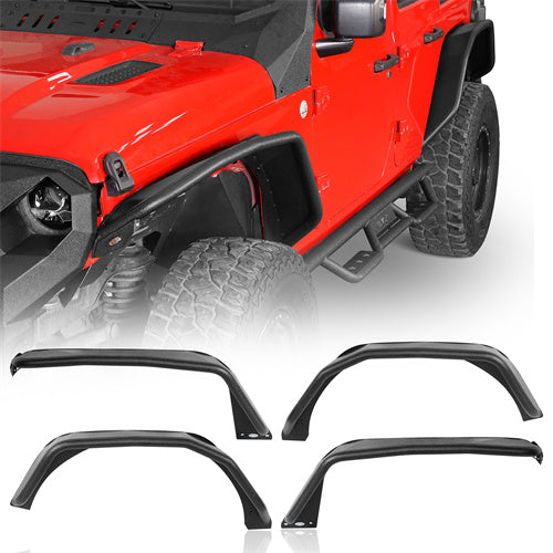 2018-2023 Jeep JL Fender Flares Kit w/Signal Lights 4x4 Jeep Parts - Hooke Road b3053 2