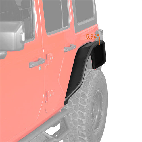 2018-2023 Jeep JL Fender Flares Kit w/Signal Lights 4x4 Jeep Parts - Hooke Road b3053 9