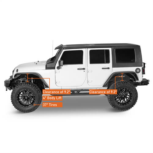 2007-2018 Jeep JK Fender Flares Kit 4x4 Jeep Parts - Hooke Road b2086 10