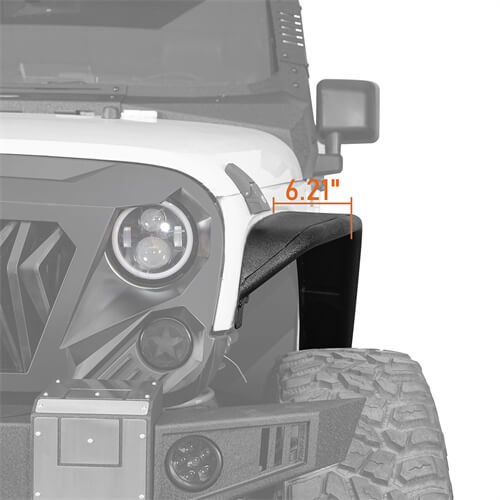 2007-2018 Jeep JK Fender Flares Kit 4x4 Jeep Parts - Hooke Road b2086 11