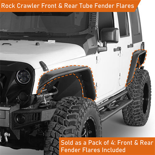 2007-2018 Jeep JK Fender Flares Kit 4x4 Jeep Parts - Hooke Road b2086 12