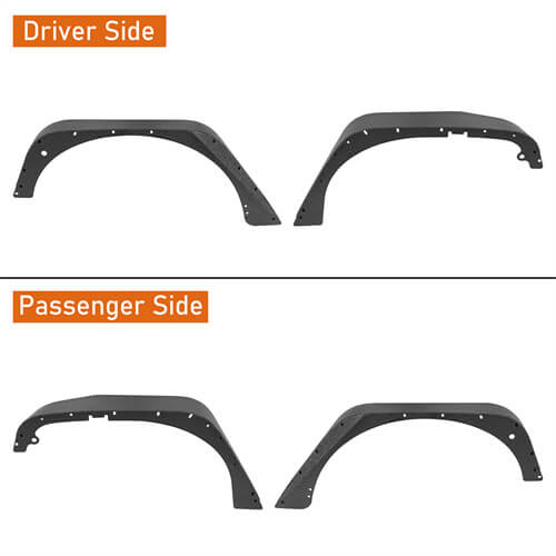 2007-2018 Jeep JK Fender Flares Kit 4x4 Jeep Parts - Hooke Road b2086 19