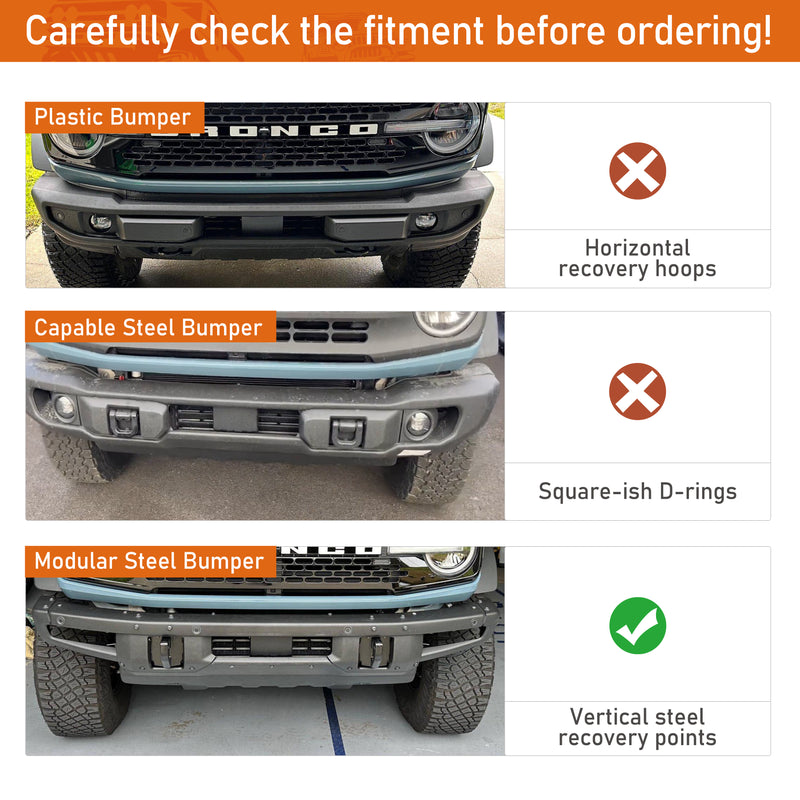 Load image into Gallery viewer, Bronco Brush Guard (21-26 Ford Bronco w/ Steel Modular Bumper, Excluding Raptor &amp; Everglades &amp; Black Diamond Models) - Hooke Road
