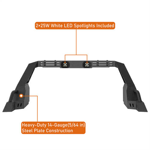 Load image into Gallery viewer, Full-Size Pickup Trucks Roll Bar Adjustable Truck Bed Roll Bar 4x4 Truck Parts - Hooke RoadFull-Size Pickup Trucks Roll Bar Adjustable Truck Bed Roll Bar 4x4 Truck Parts - Hooke Road B9910S 13
