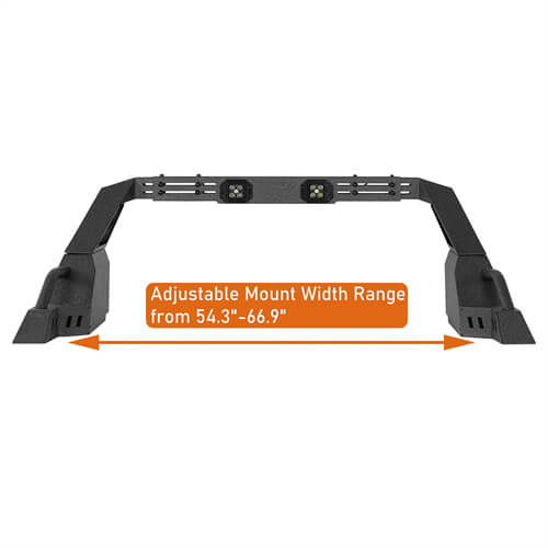 Full-Size Pickup Trucks Roll Bar Adjustable Truck Bed Roll Bar 4x4 Truck Parts - Hooke RoadFull-Size Pickup Trucks Roll Bar Adjustable Truck Bed Roll Bar 4x4 Truck Parts - Hooke Road B9910S 14