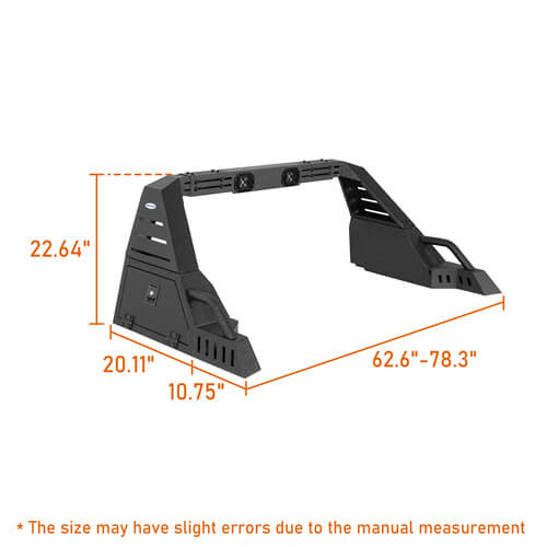 Load image into Gallery viewer, Full-Size Pickup Trucks Roll Bar Adjustable Truck Bed Roll Bar 4x4 Truck Parts - Hooke RoadFull-Size Pickup Trucks Roll Bar Adjustable Truck Bed Roll Bar 4x4 Truck Parts - Hooke Road B9910S 16
