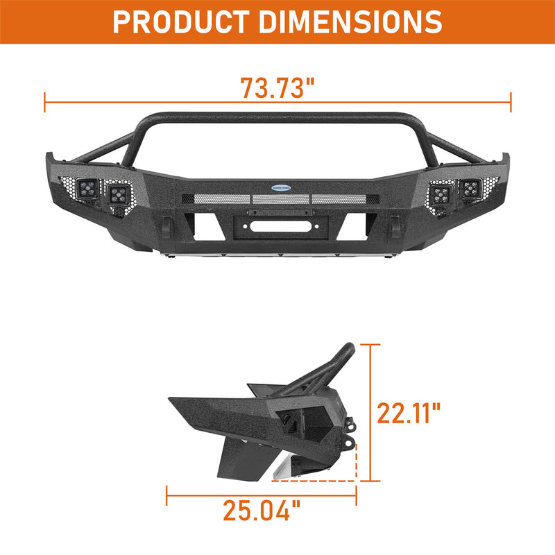 Load image into Gallery viewer, Full Width Front Bumper with Winch Plate for 2004-2006 Dodge Durango Hooke Road b6854s 6
