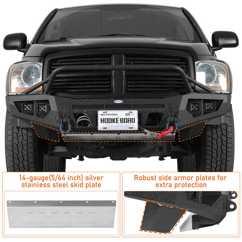 Load image into Gallery viewer, Full Width Front Bumper with Winch Plate for 2004-2006 Dodge Durango Hooke Road b6854s 7
