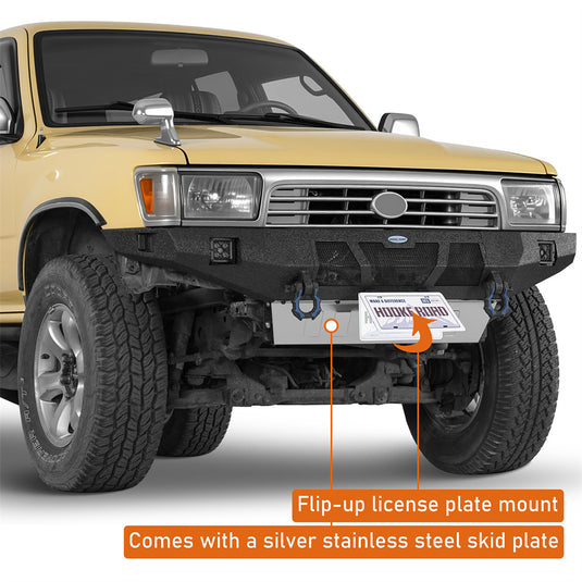 1990-1995 Toyota 4Runner Full-Width Front Bumper with Skid Plate Hooke Road b9705s 5