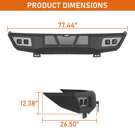 Hooke Road Full-Width Front Bumper for 2000-2006 Toyota Tundra b5253 5