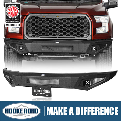 2015-2017 Ford F-150 Front Bumper Aftermarket Bumper Pickup Truck Parts - Hooke Road b8282 1