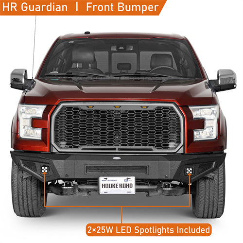 Micro Rim Front Bumper For 2015-2017 Ford F-150 With Fog Lamp Holes - Choose Your Color, Steel