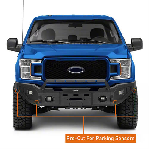 2018-2020 Ford F-150  Full-Width Front Bumper w/ Winch Plate - Hooke Road b8255 11