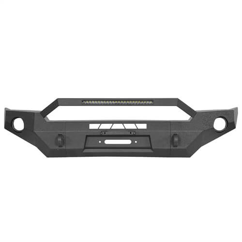 Hooke Road Full Width Front Bumper w/ LED Light Bar & Winch Plate Compatible with 2016-2023 Toyota Tacoma b4211s 17