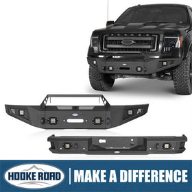 HookeRoad Ford F-150 Front Bumper & Rear Bumper for 2009-2014 Ford F-150, Excluding Raptor Hooke Road HE.8202+HE.8203 1