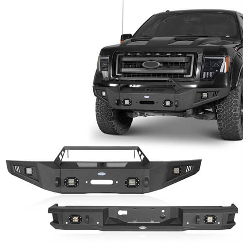 Load image into Gallery viewer, HookeRoad Ford F-150 Front Bumper &amp; Rear Bumper for 2009-2014 Ford F-150, Excluding Raptor b82028203s 2

