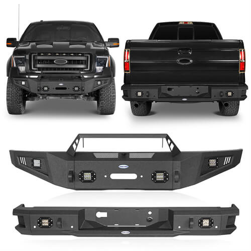 Load image into Gallery viewer, HookeRoad Ford F-150 Front Bumper &amp; Rear Bumper for 2009-2014 Ford F-150, Excluding Raptor Hooke Road HE.8202+HE.8203 4
