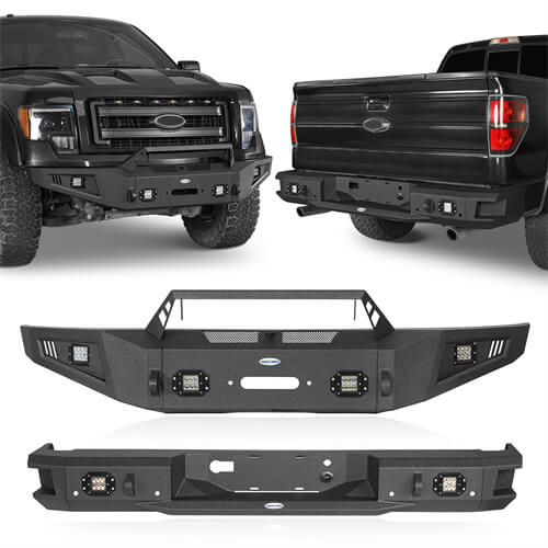 Load image into Gallery viewer, HookeRoad Ford F-150 Front Bumper &amp; Rear Bumper for 2009-2014 Ford F-150, Excluding Raptor Hooke Road HE.8202+HE.8203 5

